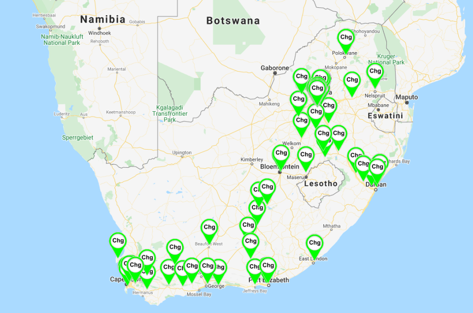 View a live map of available charge points
